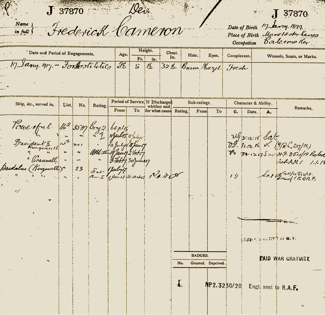 Cameron Service record