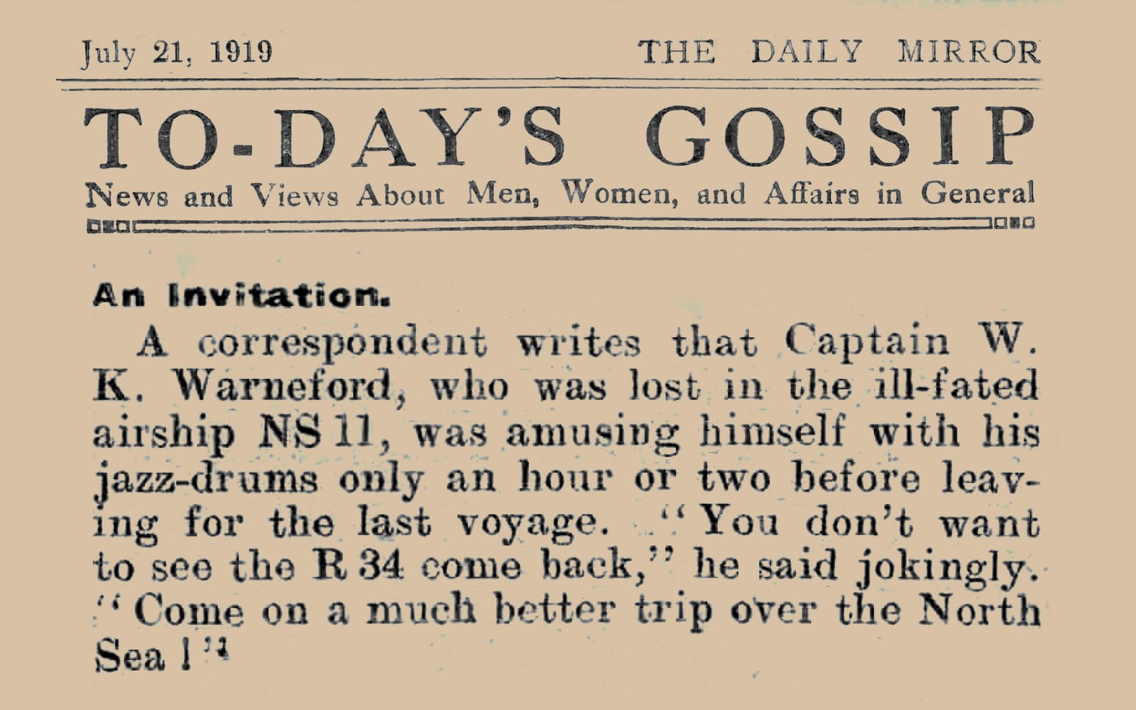 Daily Mirror 21July1919